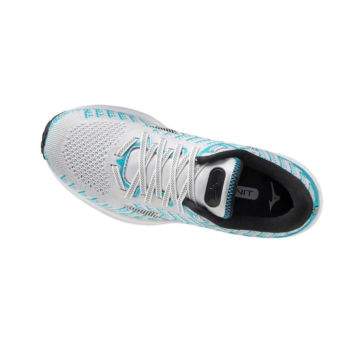 White/Blue Mizuno Wave Rider 24 Waveknitﾙ Women's Running Shoes | 387-UQKTZD