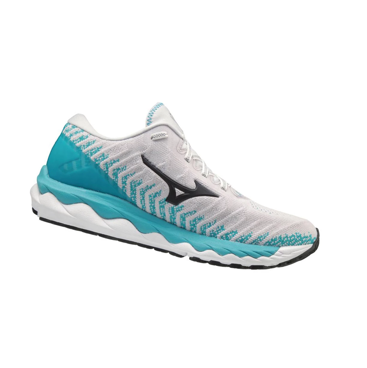 White/Blue Mizuno Wave Sky 4 Waveknitﾙ Women's Running Shoes | 068-SRMXYB