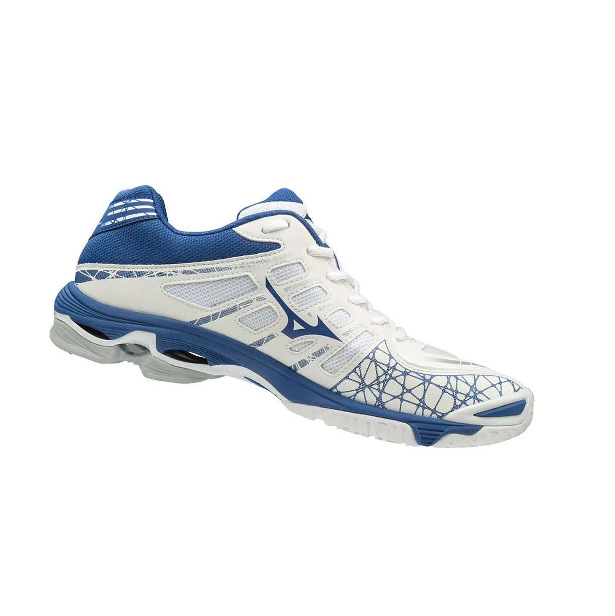 White/Blue Mizuno Wave Voltage Men's Volleyball Shoes | 473-TXBWSC