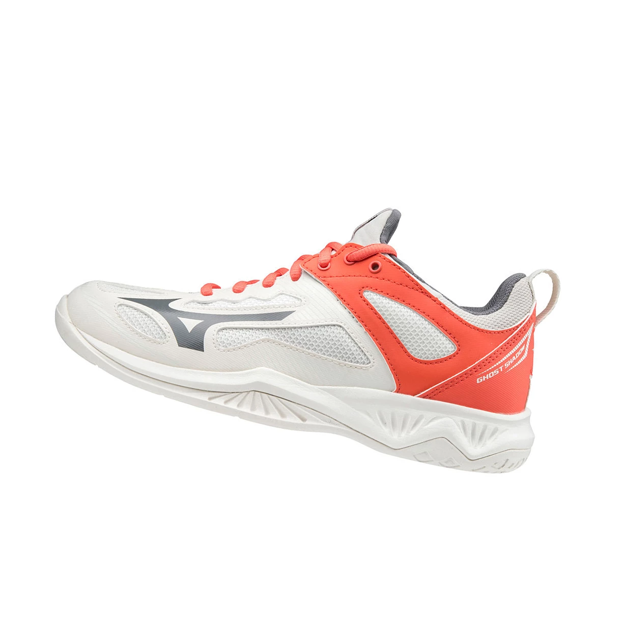 White/ Coral Mizuno Ghost Shadow Women\'s Handball Shoes | 205-NYSPGW