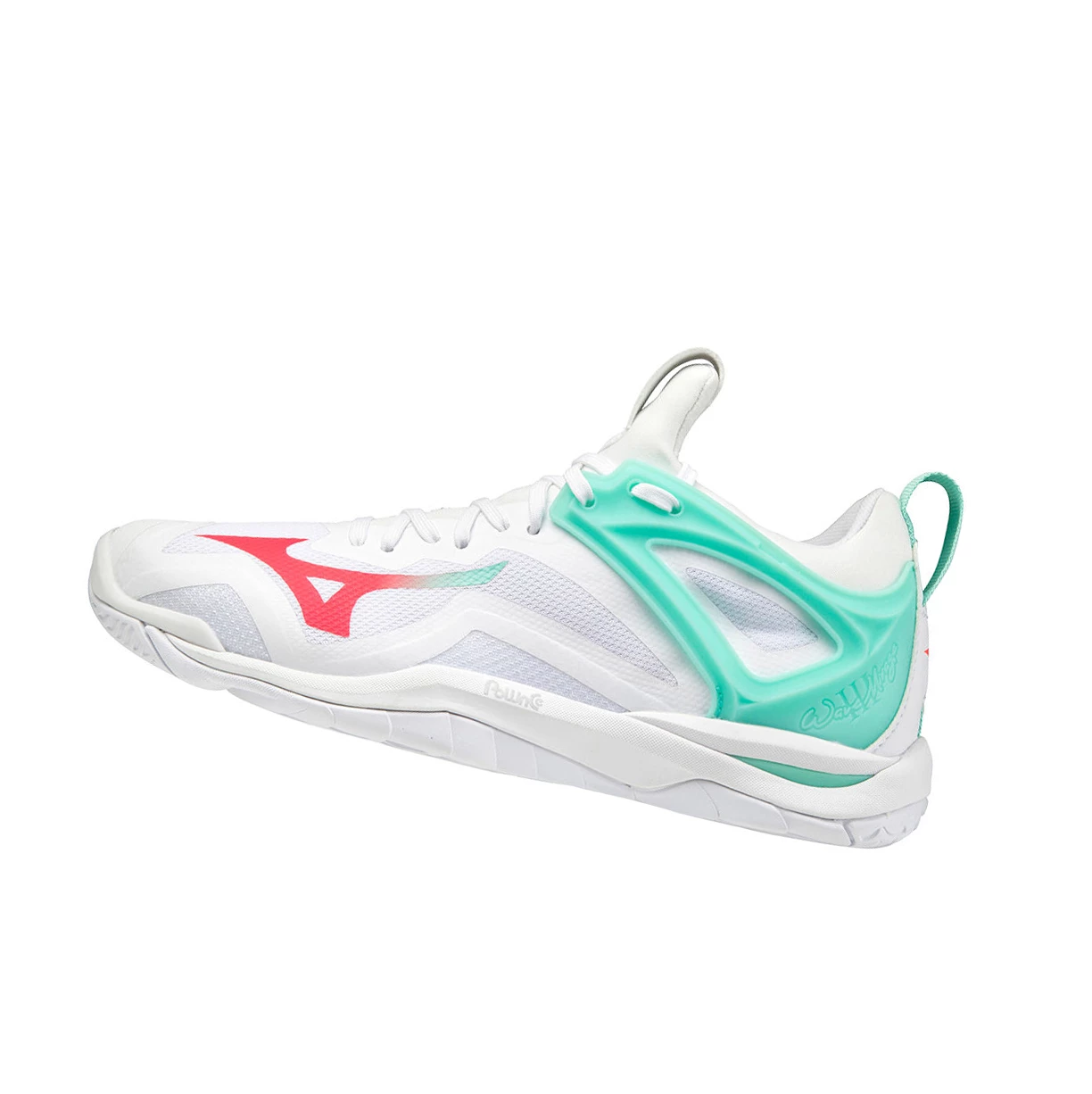 White/Coral Mizuno Wave Mirage 3 Women\'s Handball Shoes | 924-ZMPCER