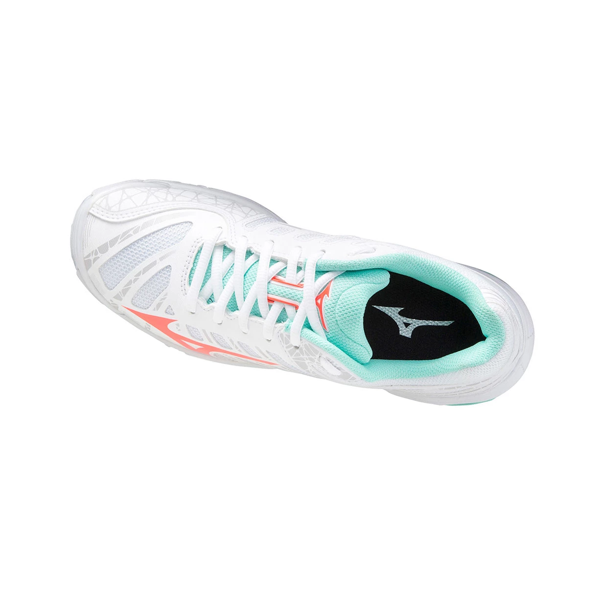 White/Coral Mizuno Wave Voltage Women's Volleyball Shoes | 645-VOLTEQ