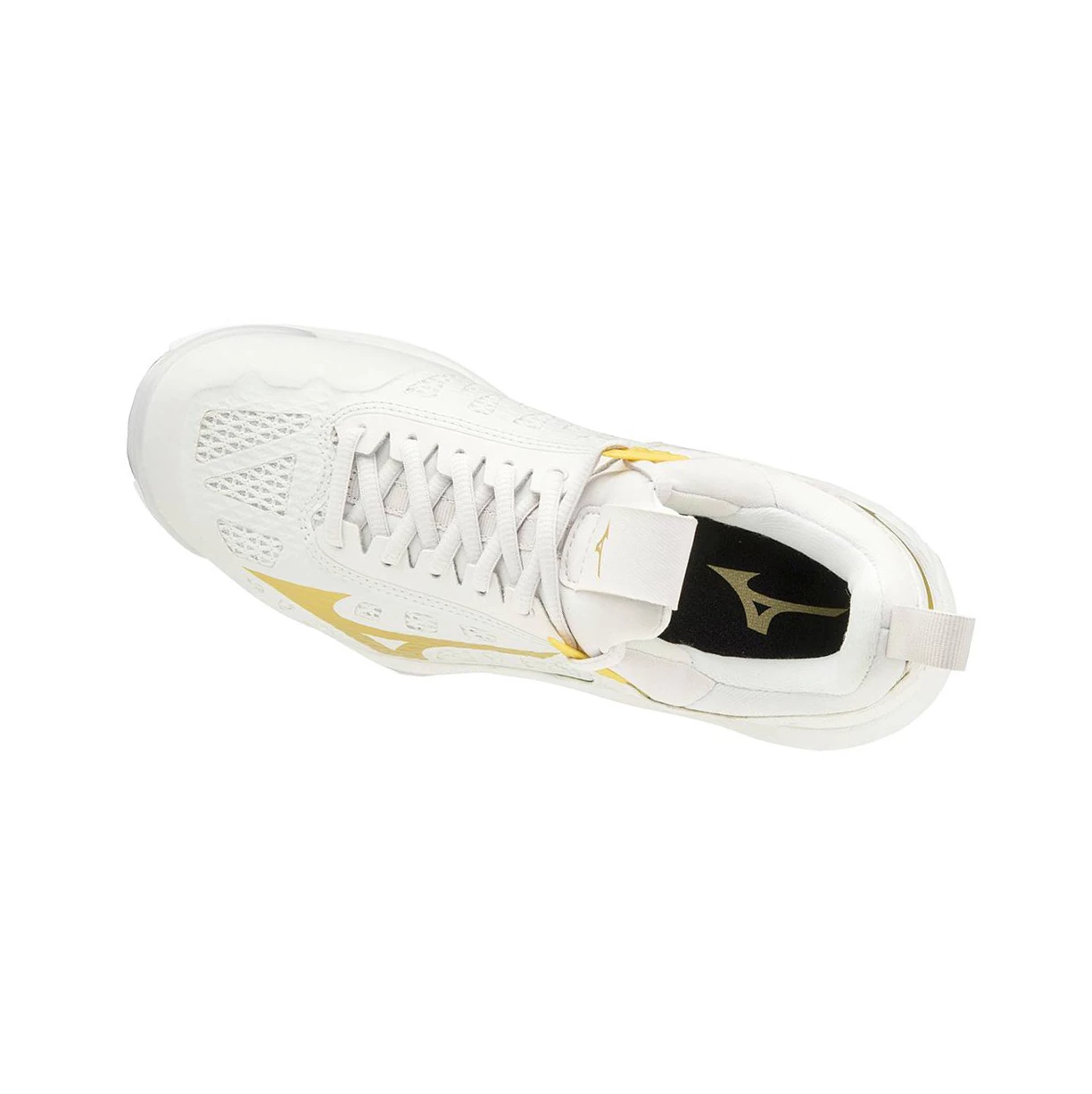 White/Gold Mizuno Wave Momentum Women's Volleyball Shoes | 923-TLKFEU