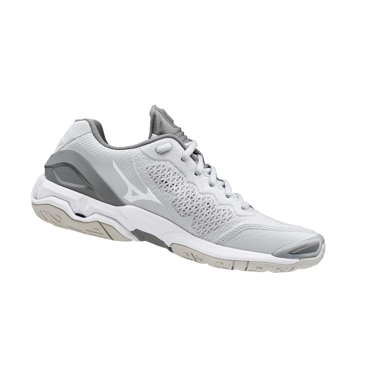 White/Grey Mizuno Wave Stealth V Nb Women's Netball Shoes | 834-WXCHPE