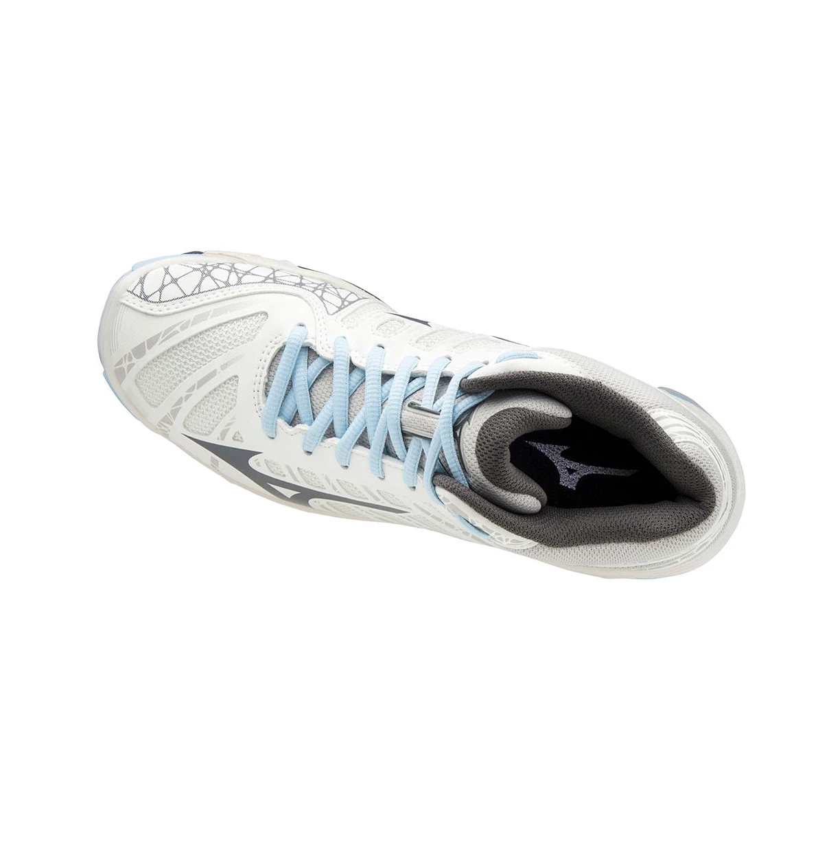 White/Grey Mizuno Wave Voltage Mid Women's Volleyball Shoes | 758-PFACJH