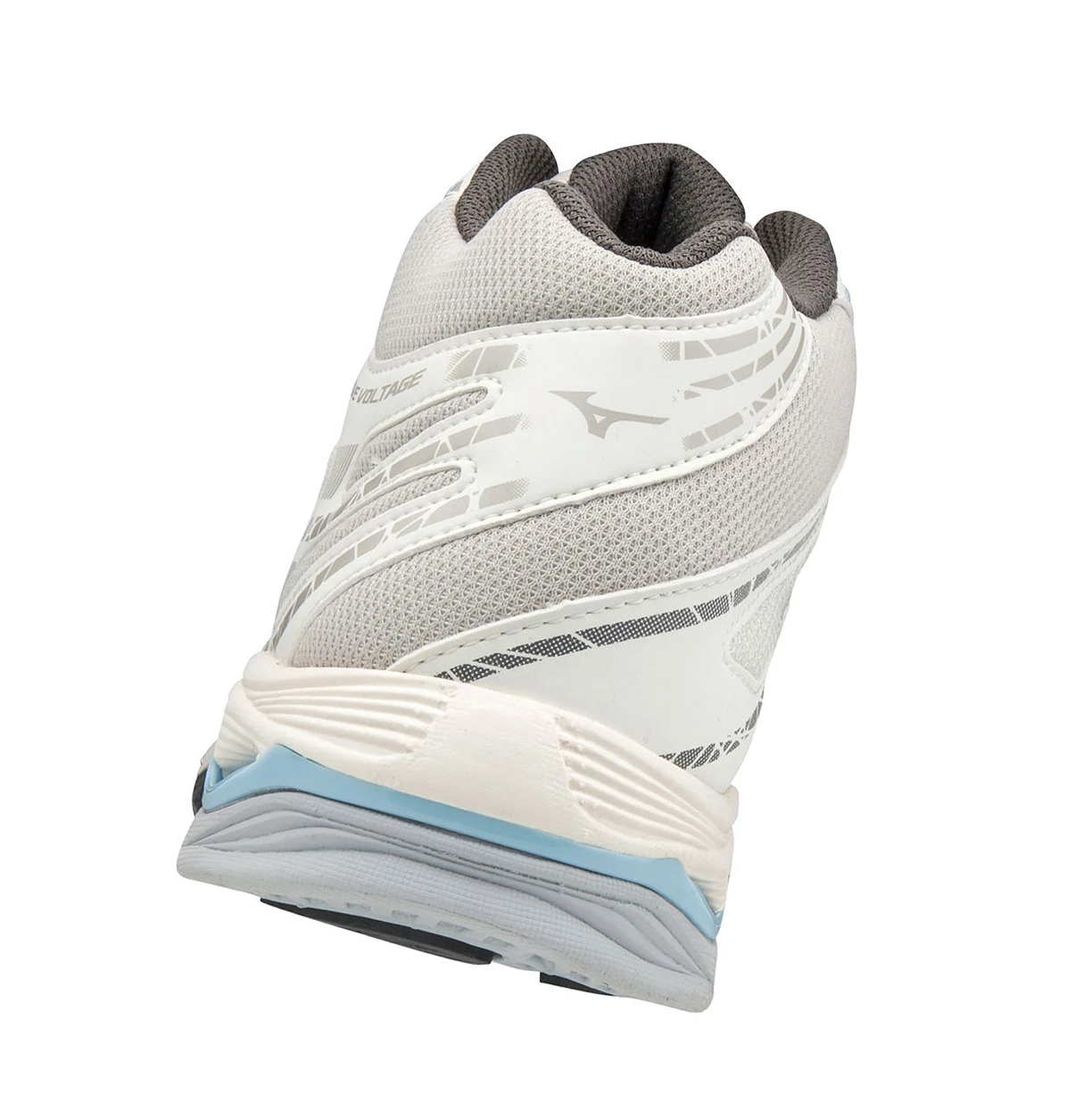 White/Grey Mizuno Wave Voltage Mid Women's Volleyball Shoes | 758-PFACJH