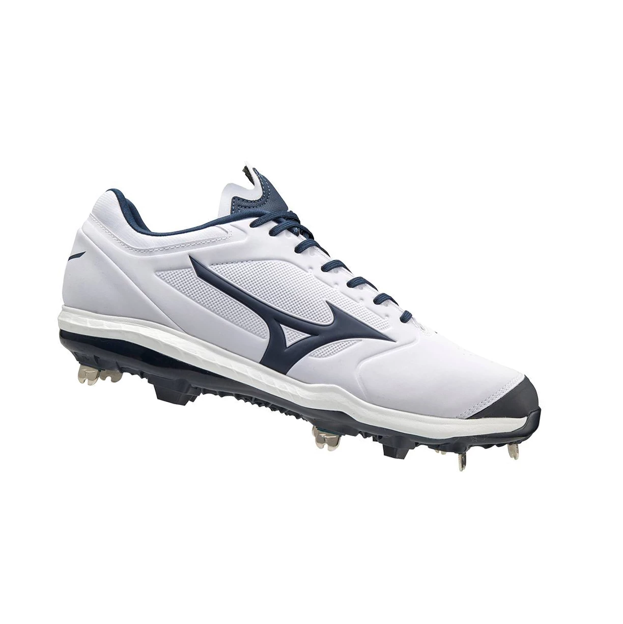 White/Navy Mizuno Sweep 5 Low Metal Women's Softball Cleats | 975-PRGUSY