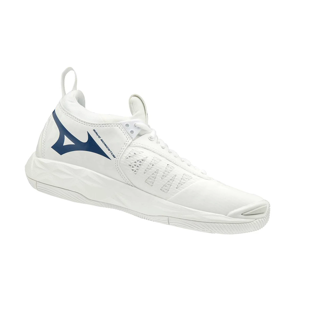 White/Navy Mizuno Wave Momentum Women's Volleyball Shoes | 573-OCQEGD