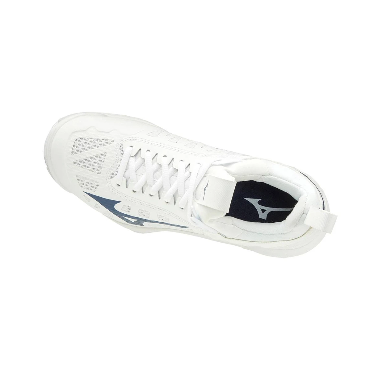 White/Navy Mizuno Wave Momentum Women's Volleyball Shoes | 573-OCQEGD