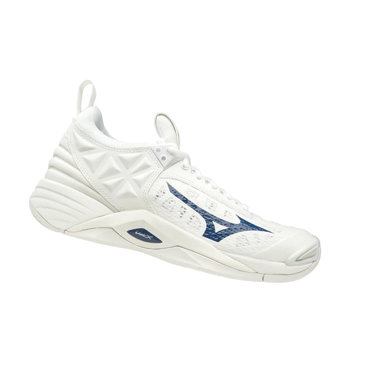 White/Navy Mizuno Wave Momentum Women's Volleyball Shoes | 573-OCQEGD