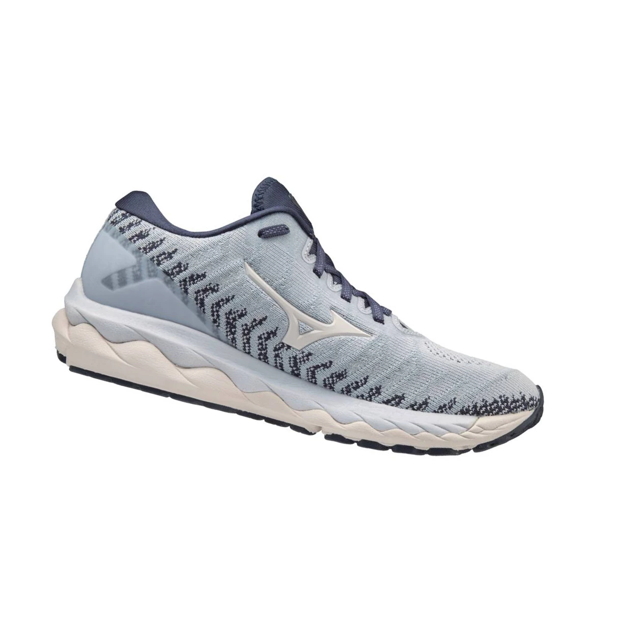 White/Navy Mizuno Wave Sky 4 Waveknitﾙ D (Wide) Women's Running Shoes | 153-AXVBSQ