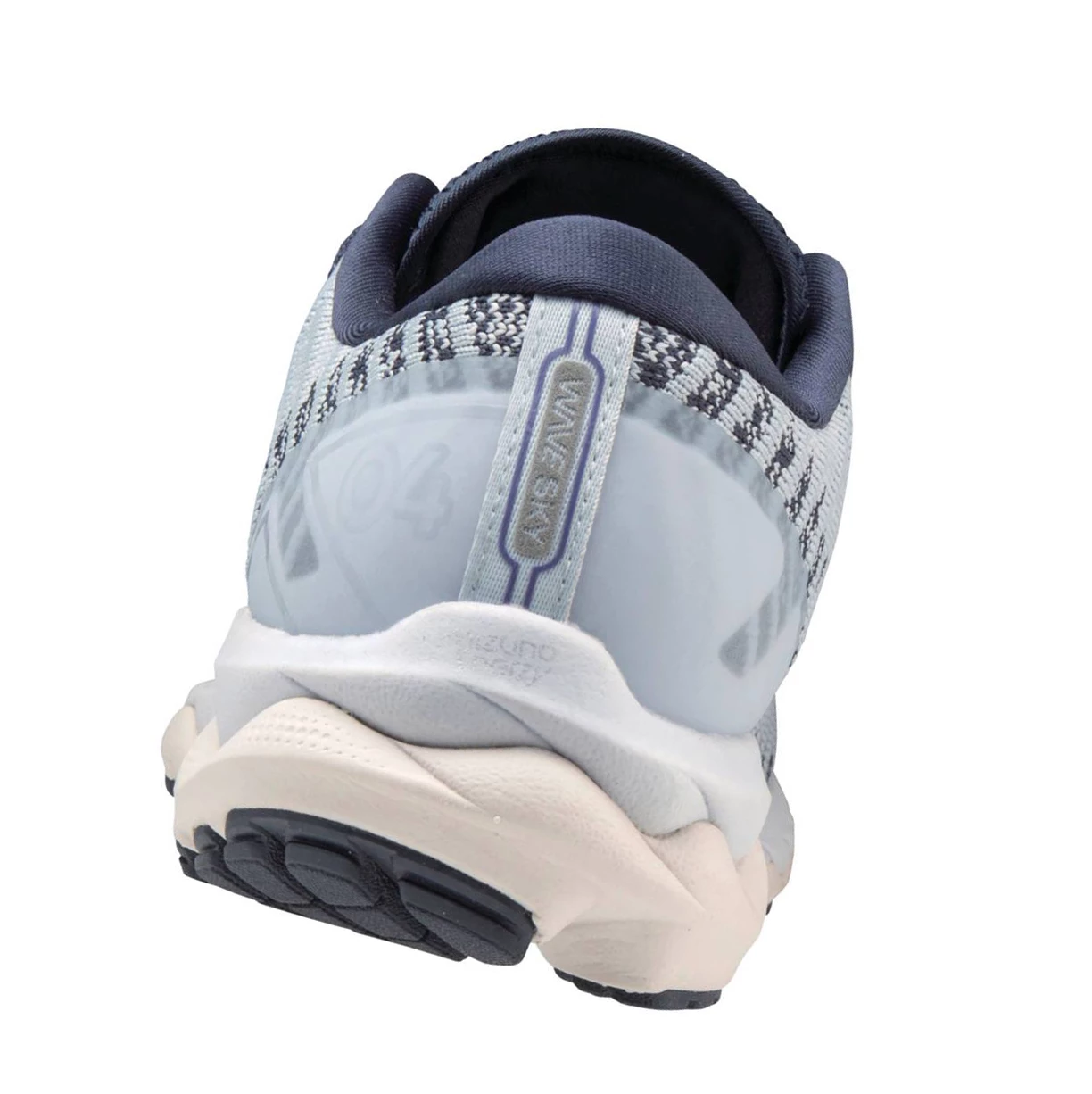 White/Navy Mizuno Wave Sky 4 Waveknitﾙ D (Wide) Women's Running Shoes | 153-AXVBSQ