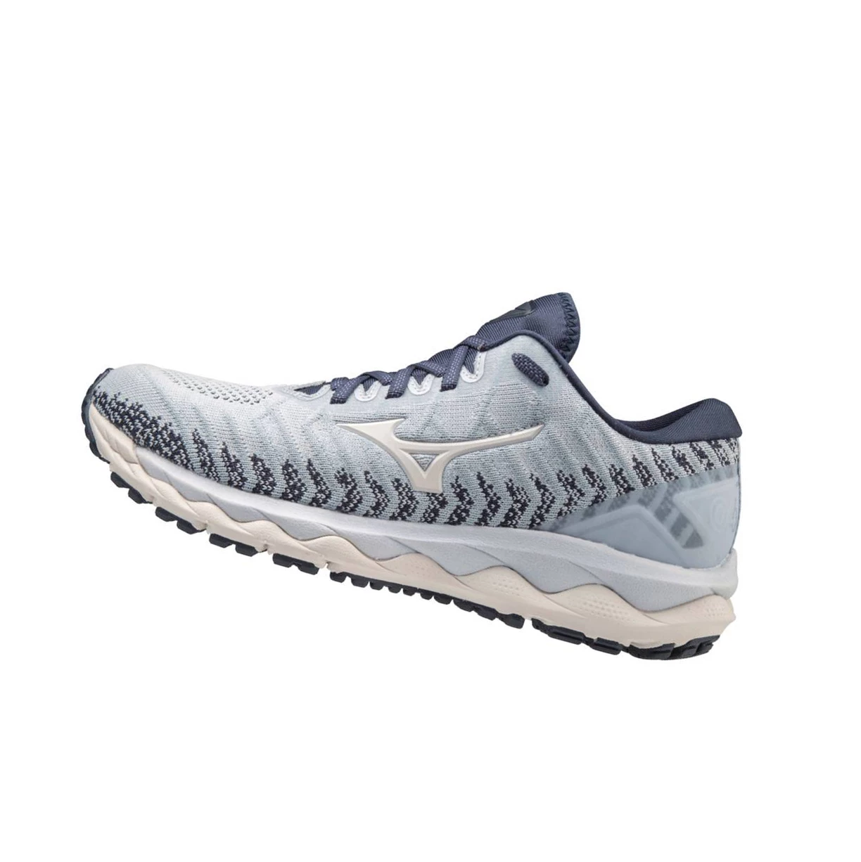 White/Navy Mizuno Wave Sky 4 Waveknitﾙ D (Wide) Women\'s Running Shoes | 153-AXVBSQ