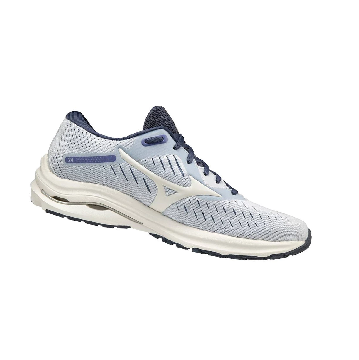 White/Purple Mizuno Wave Rider 24 D (Wide) Women's Running Shoes | 801-MLETYH