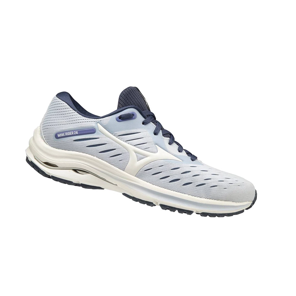 White/Purple Mizuno Wave Rider 24 D (Wide) Women's Running Shoes | 801-MLETYH