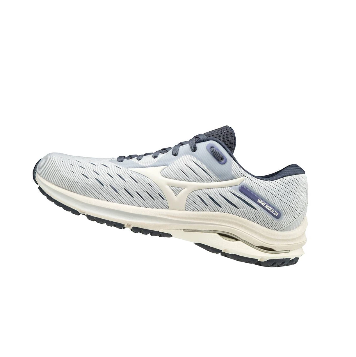 White/Purple Mizuno Wave Rider 24 D (Wide) Women\'s Running Shoes | 801-MLETYH