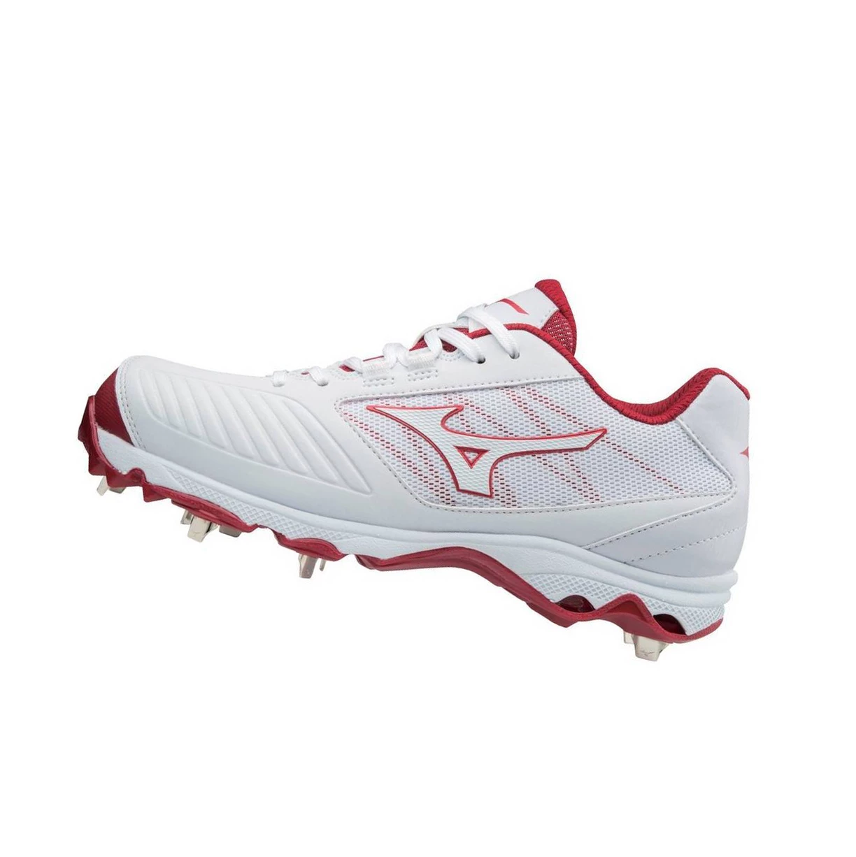 White/Red Mizuno 9-spike Advanced Sweep 4 Low Metal Women\'s Softball Cleats | 780-SVULMY