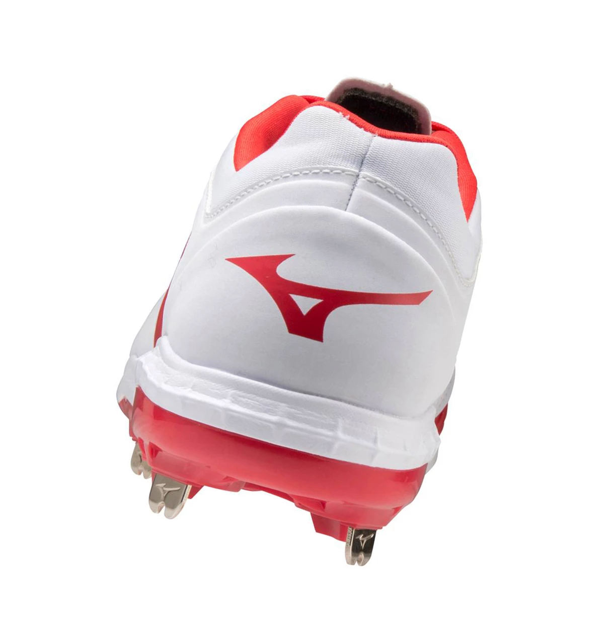 White/Red Mizuno Sweep 5 Low Metal Women's Softball Cleats | 061-KENOPB