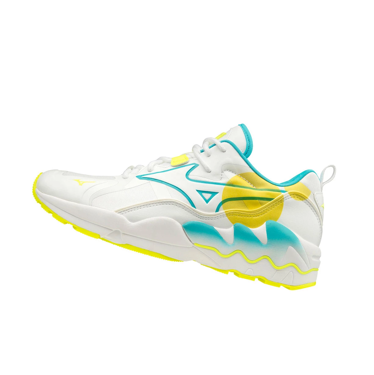 White/Yellow Mizuno Wave Rider 1 Shape Of Time Men\'s Trainers | 471-PZSJVY