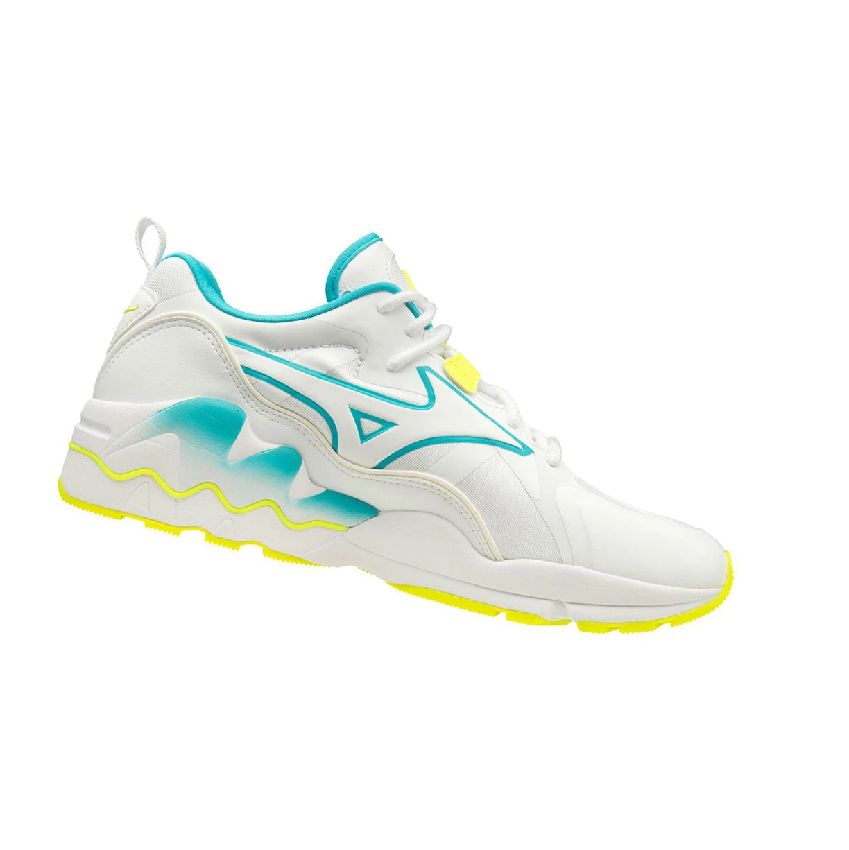 White/Yellow Mizuno Wave Rider 1 Shape Of Time Women's Trainers | 928-IWOUVK