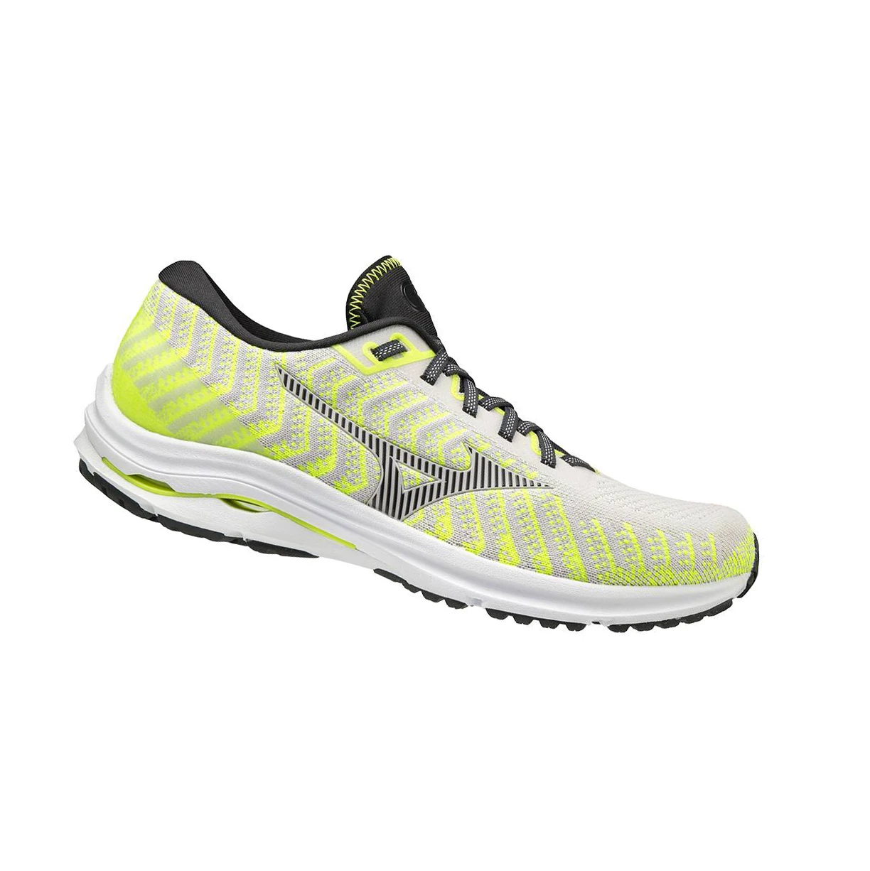 White/Yellow Mizuno Wave Rider 24 Waveknitﾙ Men's Running Shoes | 436-XGPDEN