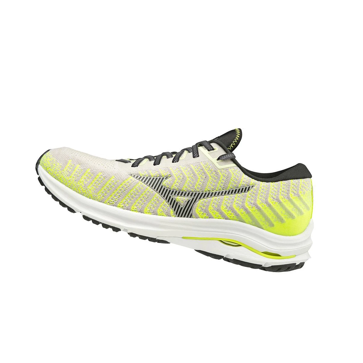 White/Yellow Mizuno Wave Rider 24 Waveknitﾙ Men\'s Running Shoes | 436-XGPDEN