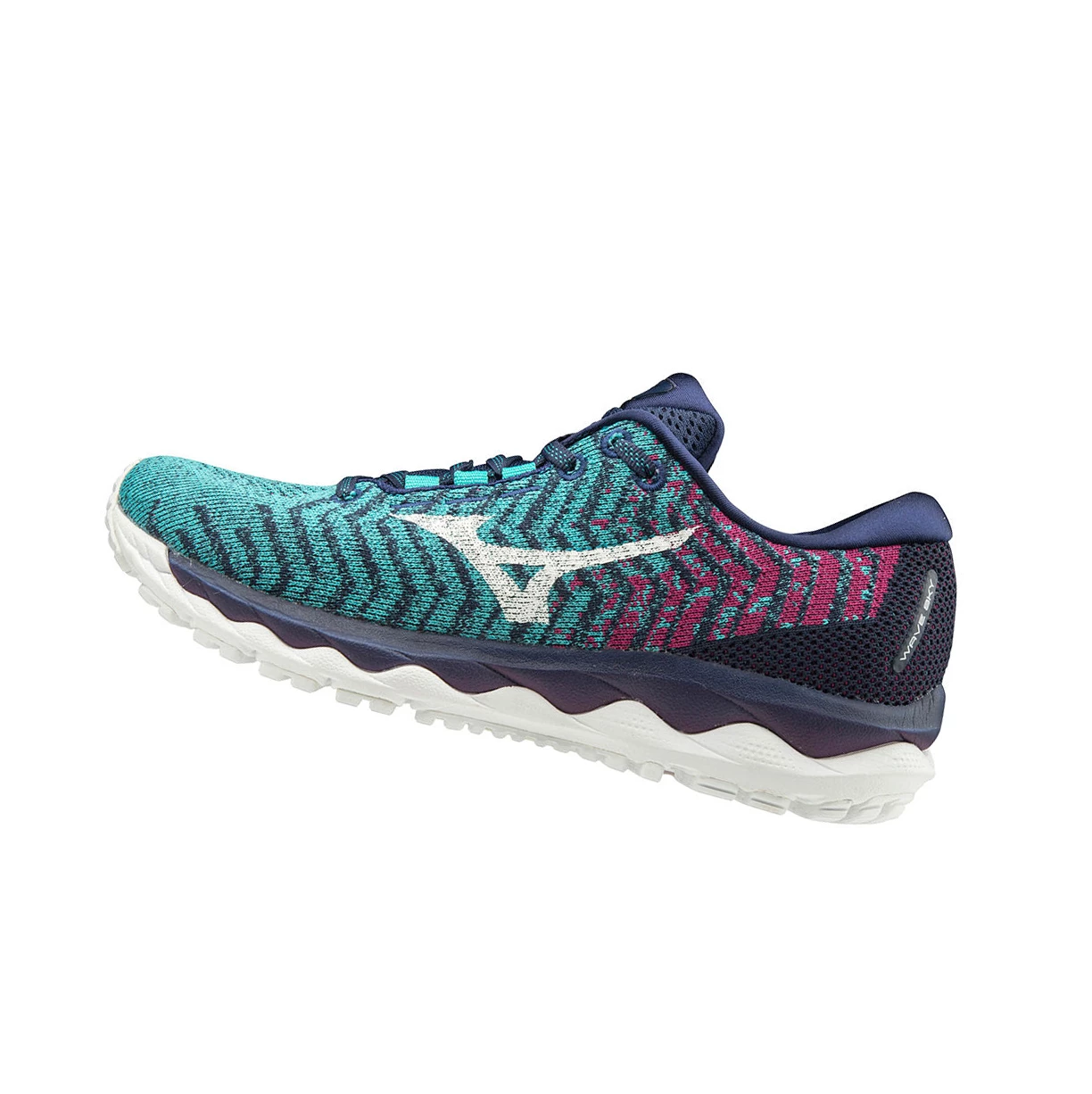 blue/Purple Mizuno Wave Sky Waveknit 3 Women\'s Running Shoes | 359-ALMYWS