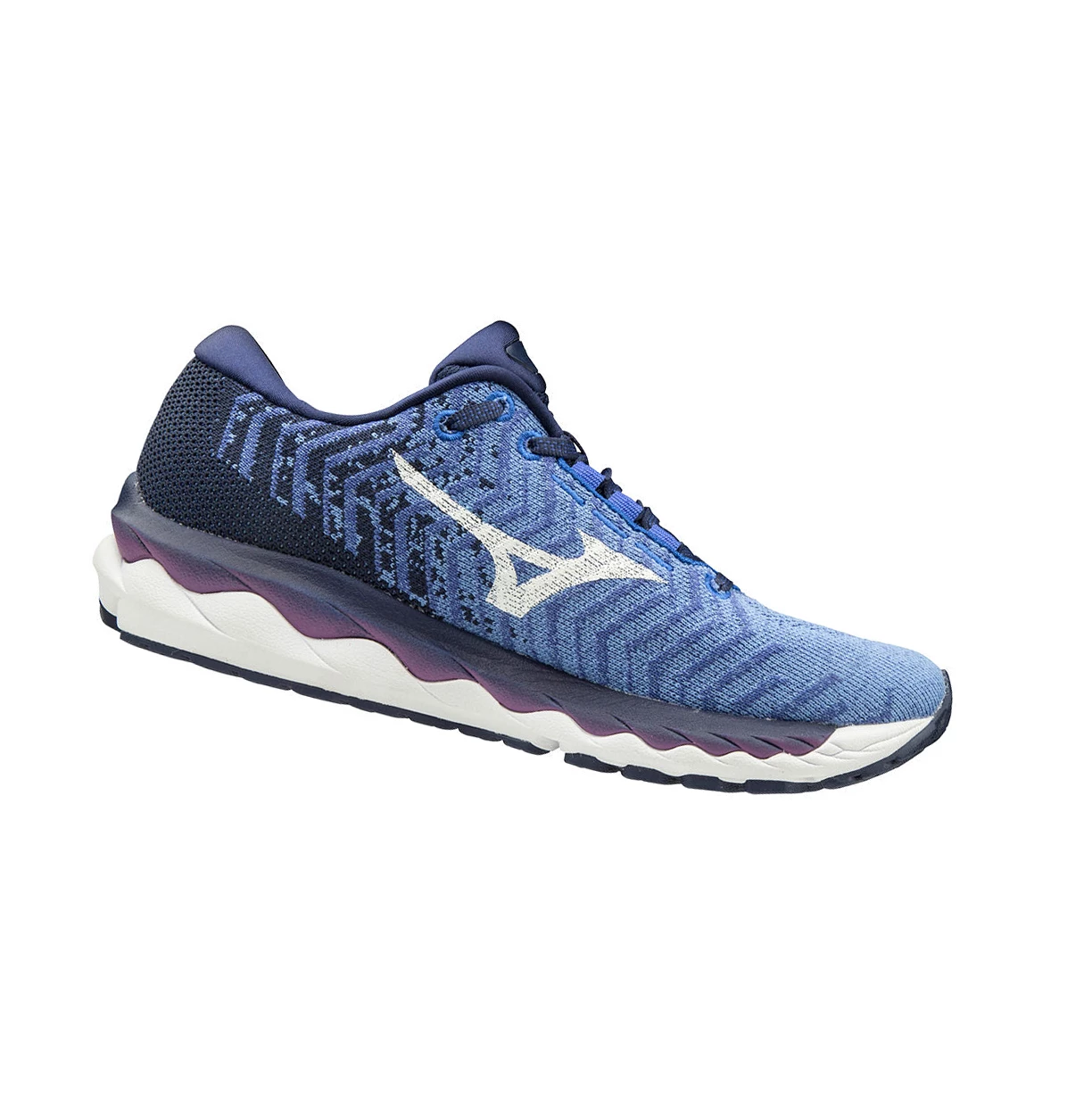 blue/Purple Mizuno Wave Sky Waveknit 3 Women's Running Shoes | 806-DKIYZO