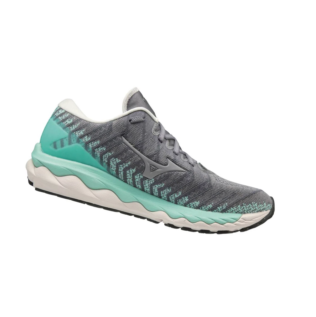 grey/Turquoise Mizuno Wave Sky 4 Waveknitﾙ Women's Running Shoes | 701-VAFJWX