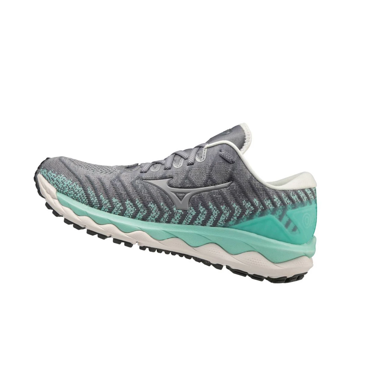 grey/Turquoise Mizuno Wave Sky 4 Waveknitﾙ Women\'s Running Shoes | 701-VAFJWX