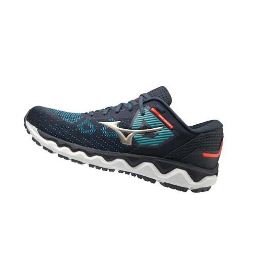 Black/Blue Mizuno Wave Horizon 5 Men's Running Shoes | 052-DKWNHU