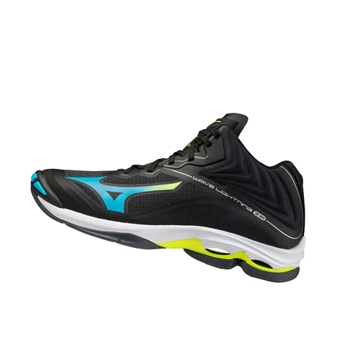 Black/Blue Turquoise/Yellow Mizuno Wave Lightning Z6 Mid Men's Volleyball Shoes | 358-DVCZSH