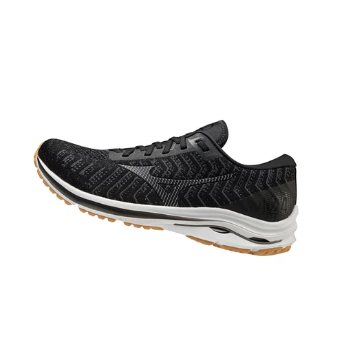 Black/Dark Grey Mizuno Wave Rider 24 Waveknit Men's Running Shoes | 732-VDLYCR