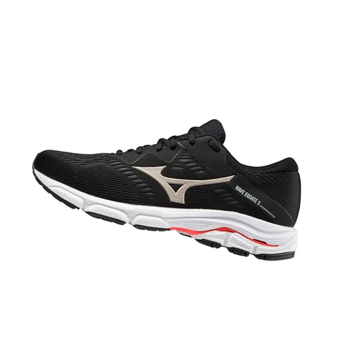 Black/Gold/Red Mizuno Wave Equate 5 Men's Running Shoes | 361-JPXCLZ