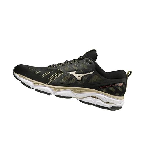 Black/Gold/White Mizuno Wave Ultima 11 Amsterdam Women's Running Shoes | 402-OTRBLV