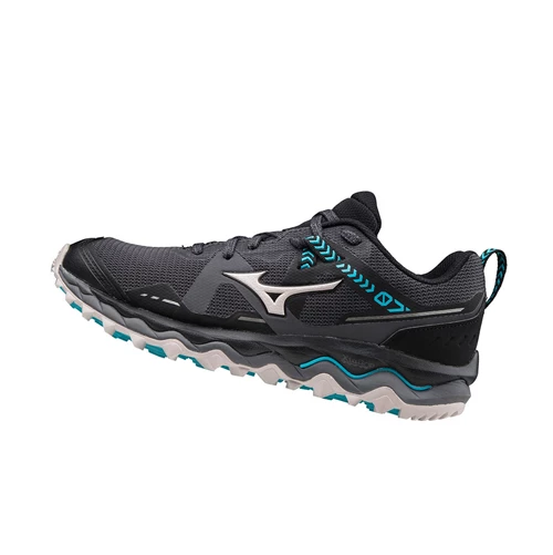 Black/Grey/Blue Mizuno Wave Mujin 7 Women's Trail Running Shoes | 426-TDNCYJ