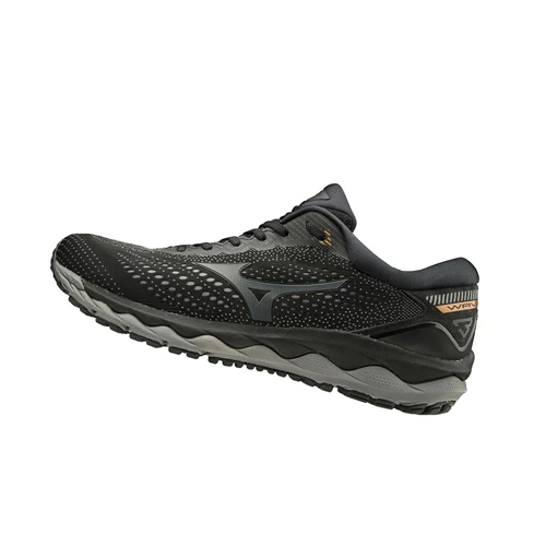 Black/Grey Mizuno Wave Sky 3 Men's Running Shoes | 784-AJYVMK