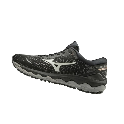 Black/Grey Mizuno Wave Sky 3 Women's Running Shoes | 261-IRBTAV