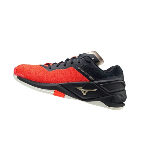 Black/Orange/Gold Mizuno Wave Stealth Neo Women's Handball Shoes | 521-SJUHZF