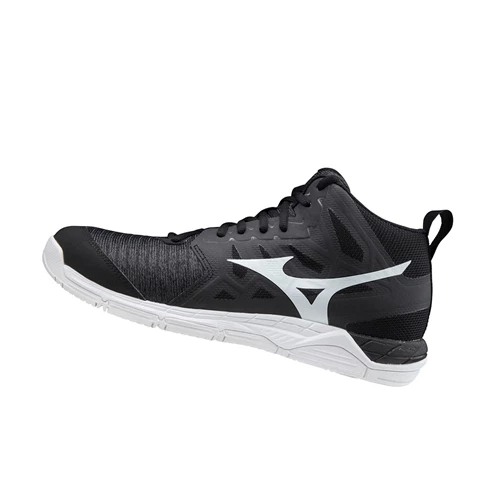 Black/White/Grey Mizuno Wave Supersonic 2 Mid Men's Volleyball Shoes | 703-WURQOL