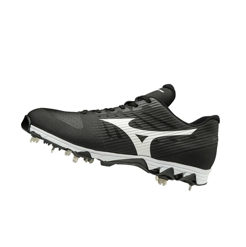 Black/White Mizuno 9-spike Ambition Low Metal Men's Baseball Cleats | 963-DHLRIG