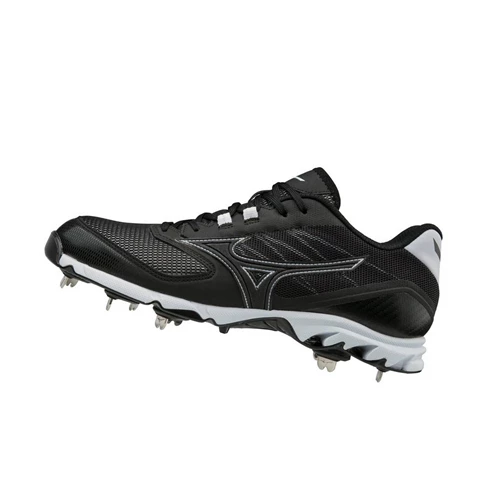 Black/White Mizuno 9-spike Dominant 2 Low Metal Men's Baseball Cleats | 326-ZOLVJX