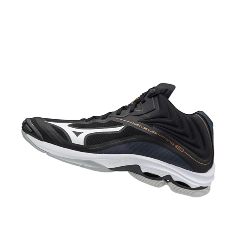 Black/White Mizuno Wave Lightning Z6 Mid Men's Volleyball Shoes | 769-BMAGYH