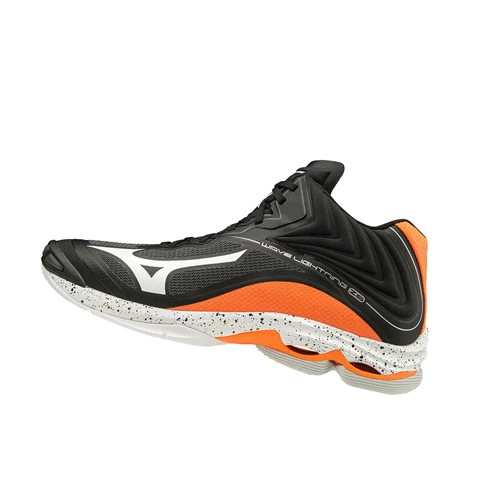 Black/White/Orange Mizuno Wave Lightning Z6 Mid Men's Volleyball Shoes | 405-EQUWAM