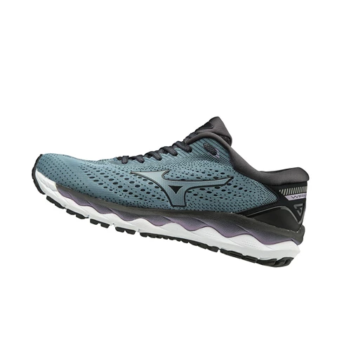 Blue/Black/Silver Mizuno Wave Sky 3 Women's Running Shoes | 945-RCHSOQ