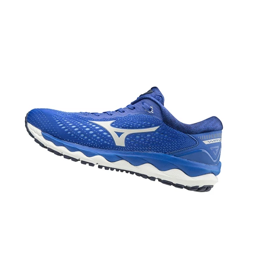 Blue Mizuno Wave Sky 3 Women's Running Shoes | 214-AWJQXV