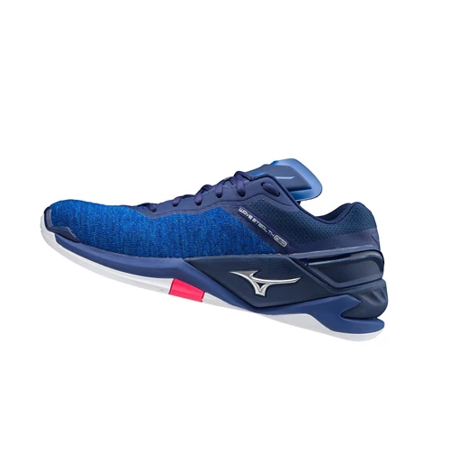 Blue/Silver/Pink Mizuno Wave Stealth Neo Women's Handball Shoes | 872-OEDNMK