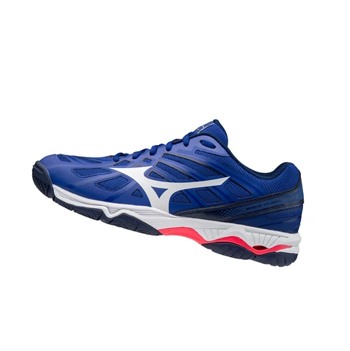 Blue/White/Pink Mizuno Wave Hurricane 3 Men's Volleyball Shoes | 349-DWSBXG