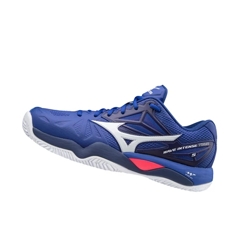 Blue/White/Pink Mizuno Wave Intense Tour 5 Cc Men's Tennis Shoes | 892-FKTOCE