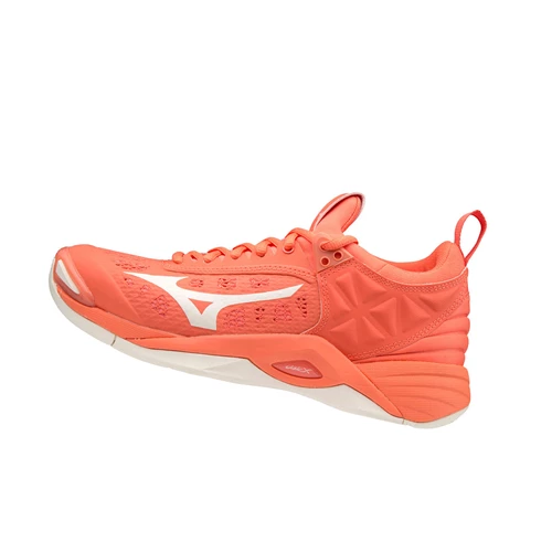 Coral/white Mizuno Wave Momentum Women's Volleyball Shoes | 342-KJXFEQ